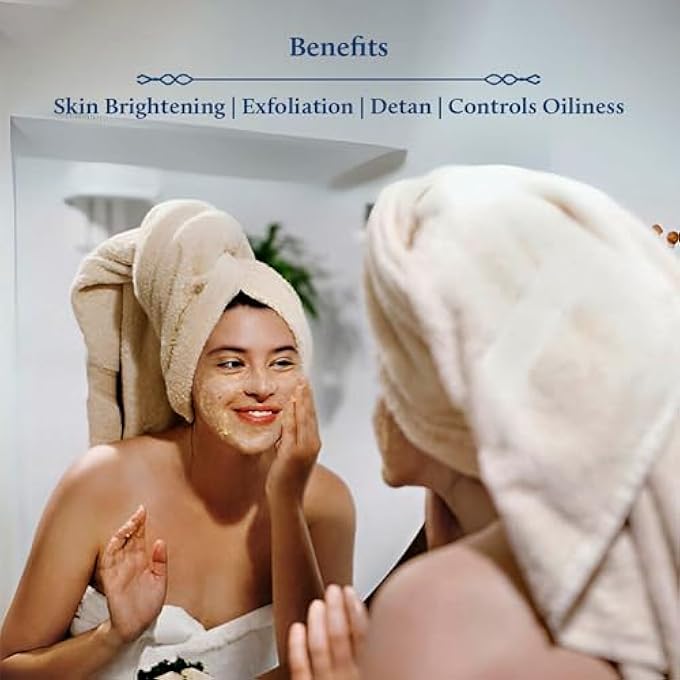 Blue Nectar BRIGHTENING TURMERIC NATURAL CLEANSER, 3-IN-1 CLEANSER, FACE SCRUB & FACE PACK FOR SKIN BRIGHTENING & TAN REMOVAL, 100% NATURAL (100 GM, 9 HERBS) - Image 2